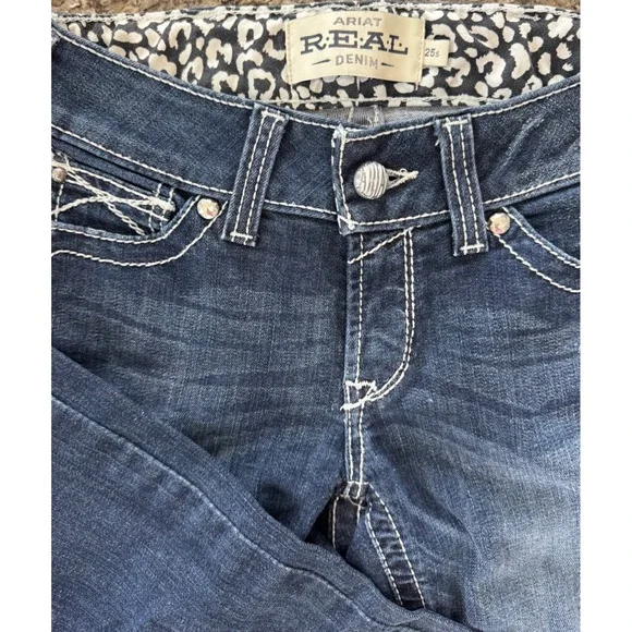 Ariat REAL Denim Lakeshore Bootcut Jeans Rosy Whipstitch Womens 25S 10018351 - Picture 12 of 12